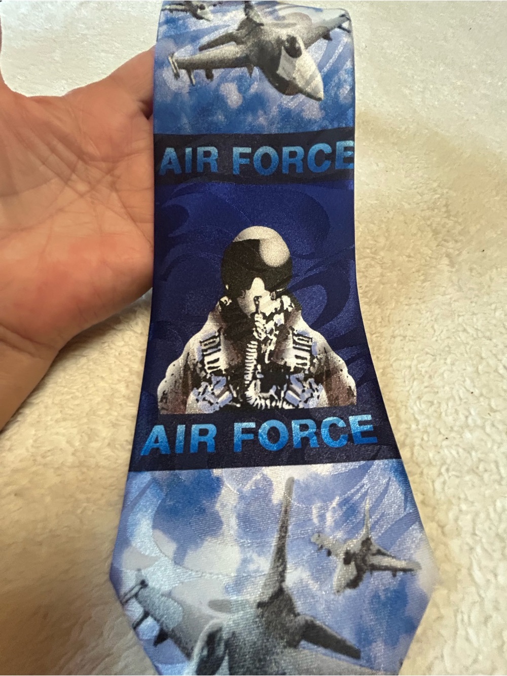 🎁3 for $30 - Air Force Themed Blue Necktie